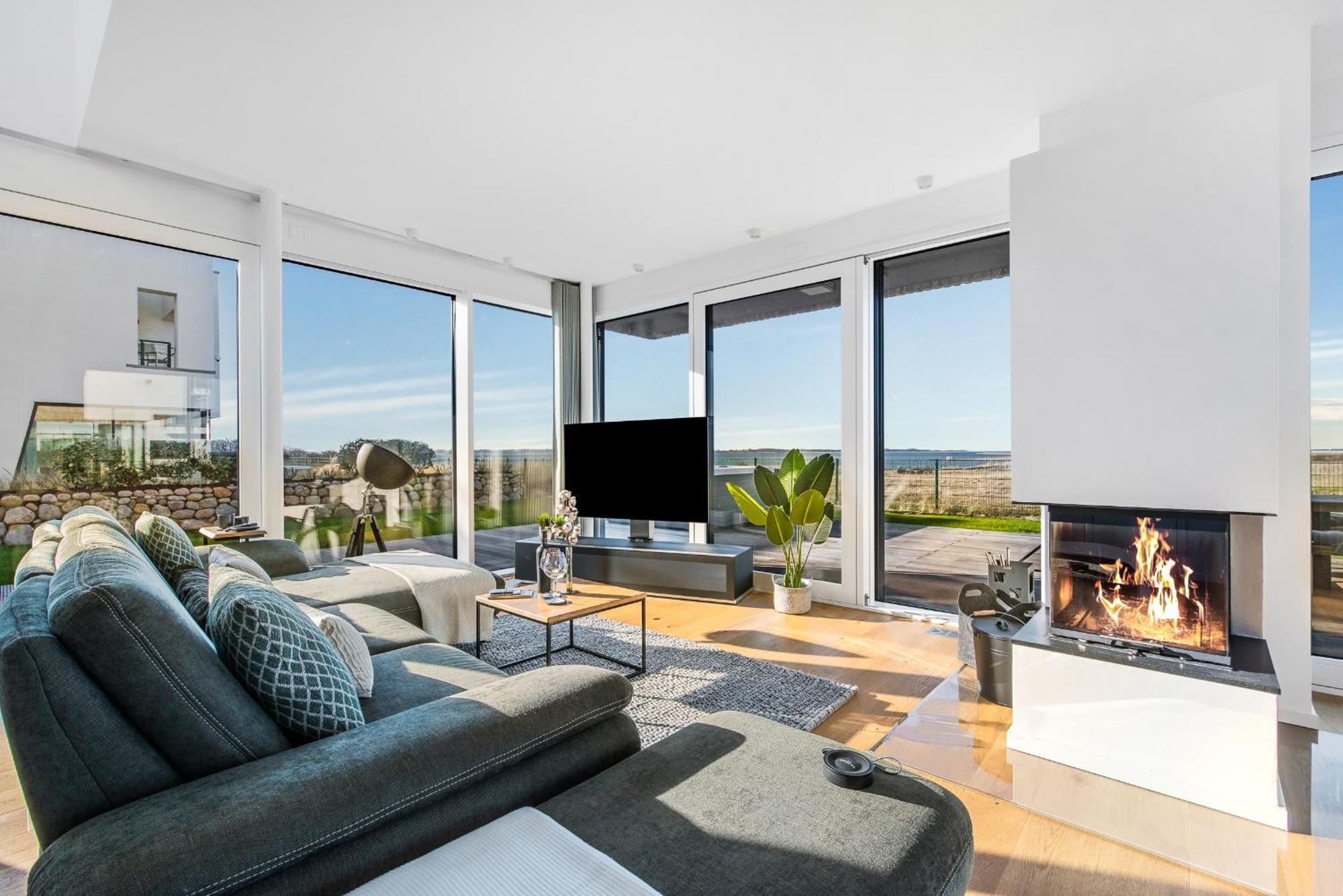 Villa King Erste Lage, Dachterrasse, Meerblick, Carport, Kamin, Sauna, Terrasse, Aussenrolllaeden Olpenitz Kültér fotó