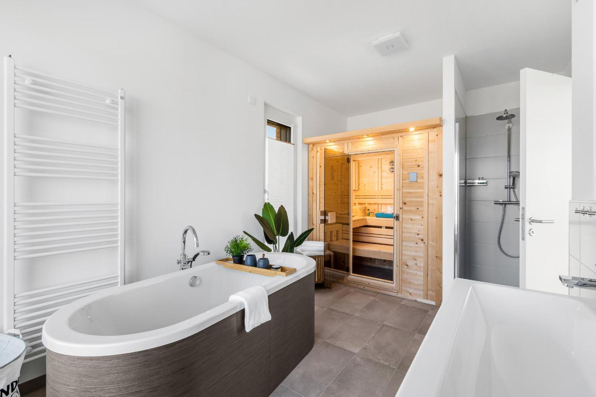 Villa King Erste Lage, Dachterrasse, Meerblick, Carport, Kamin, Sauna, Terrasse, Aussenrolllaeden Olpenitz Kültér fotó
